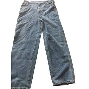 Vintage Paco Jeans Denim Overalls Mens L Medium Wash Wide Leg Carpenter 90s